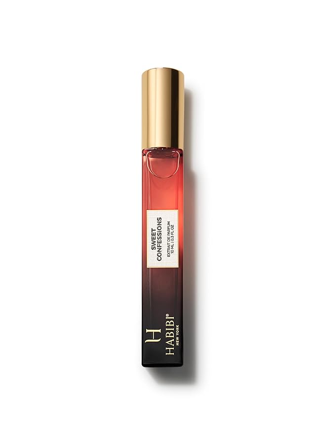 H HABIBI Sweet Confessions Extrait De Parfum 10ml (0.30 fl Oz) – Travel Size Arabian Perfume for Women & Men, Long Lasting Fragrance, Luxury Niche Perfume with Leather Case