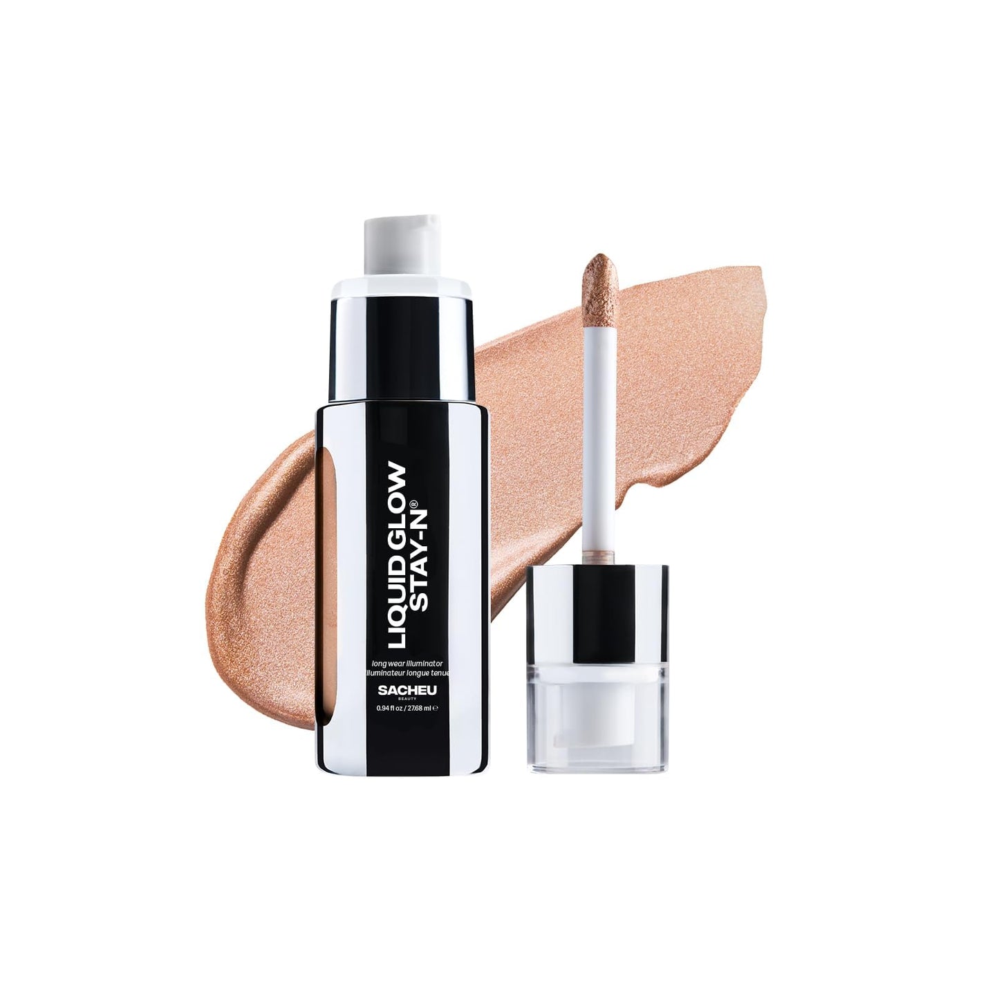 Sacheu Liquid Glow STAY-N Liquid Highlighter & Illuminator Makeup - 30ml Long Lasting Luminous Glow Lightweight Dewy Finish, Glo