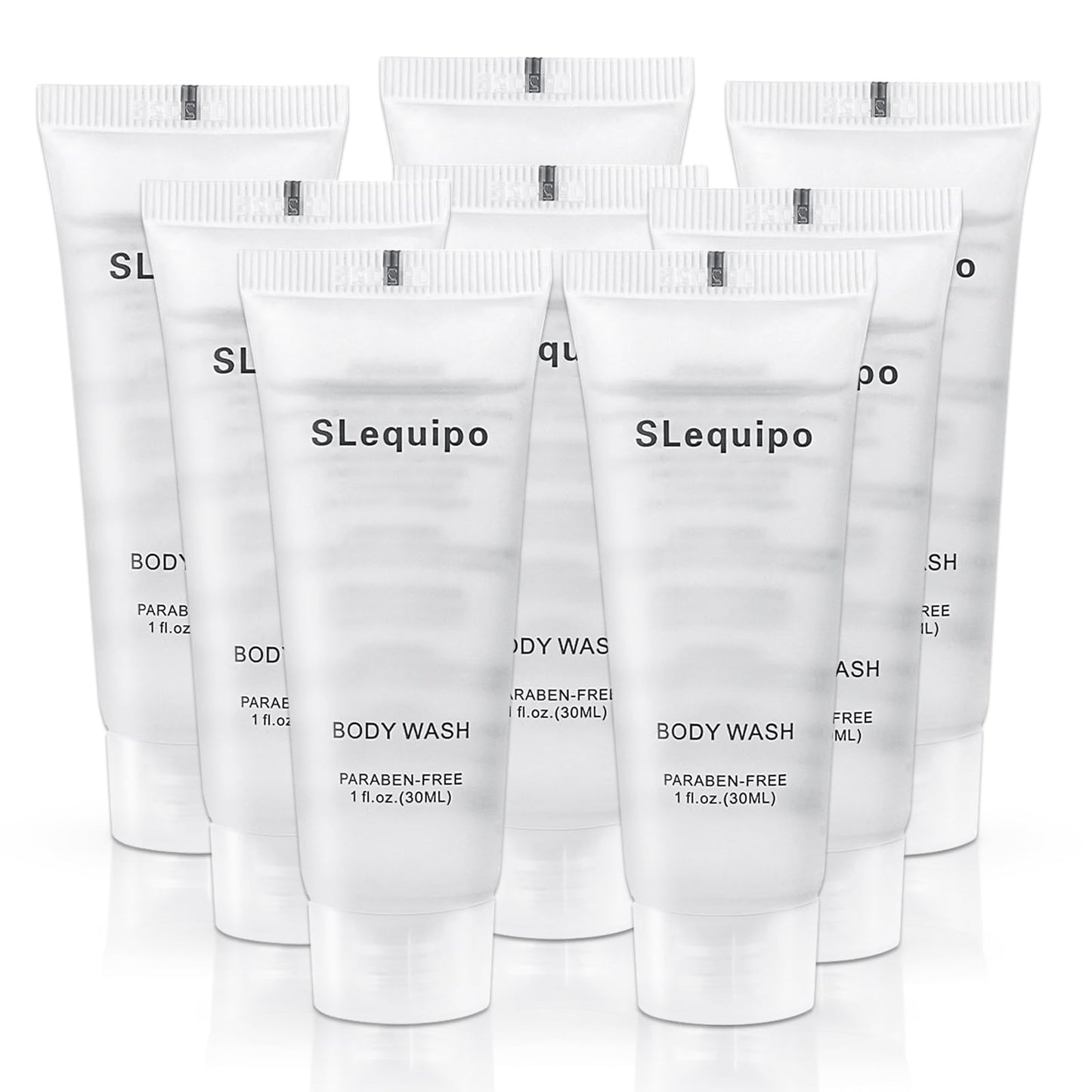 SLequipo Travel Size Body Wash (1 fl oz, 100 Pack), Refreshing Hotel Body Wash, Mini and Small Size Guest Hotel Toiletries in Bu