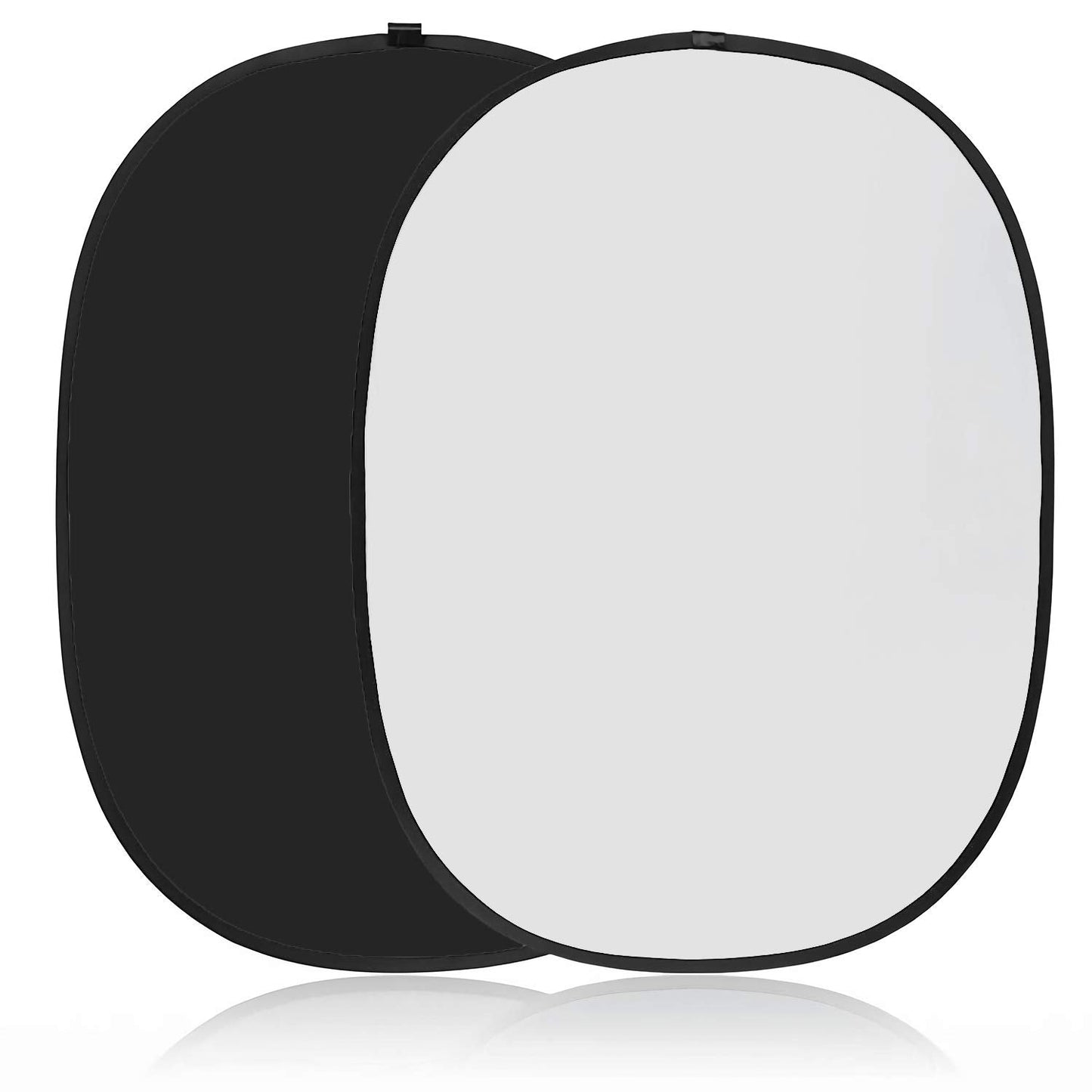 Koopro 5’×7’ Collapsible Twist Background Double-Sided Pop Up Flex Backdrops Chroma Black & White Portrait Screen Professional Video Photography and Television Studio Props with Carrying Case