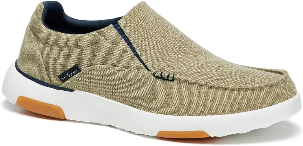 OrthoComfoot Men's Orthopedic Comfortable Slip-On Shoes with Arch Support, Orthotic Loafers for Plantar Fasciitis, Canvas ...