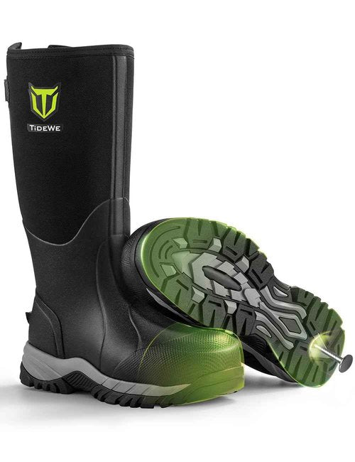 TIDEWE Puncture Proof Work Boots Men (Black, Size 7-13)