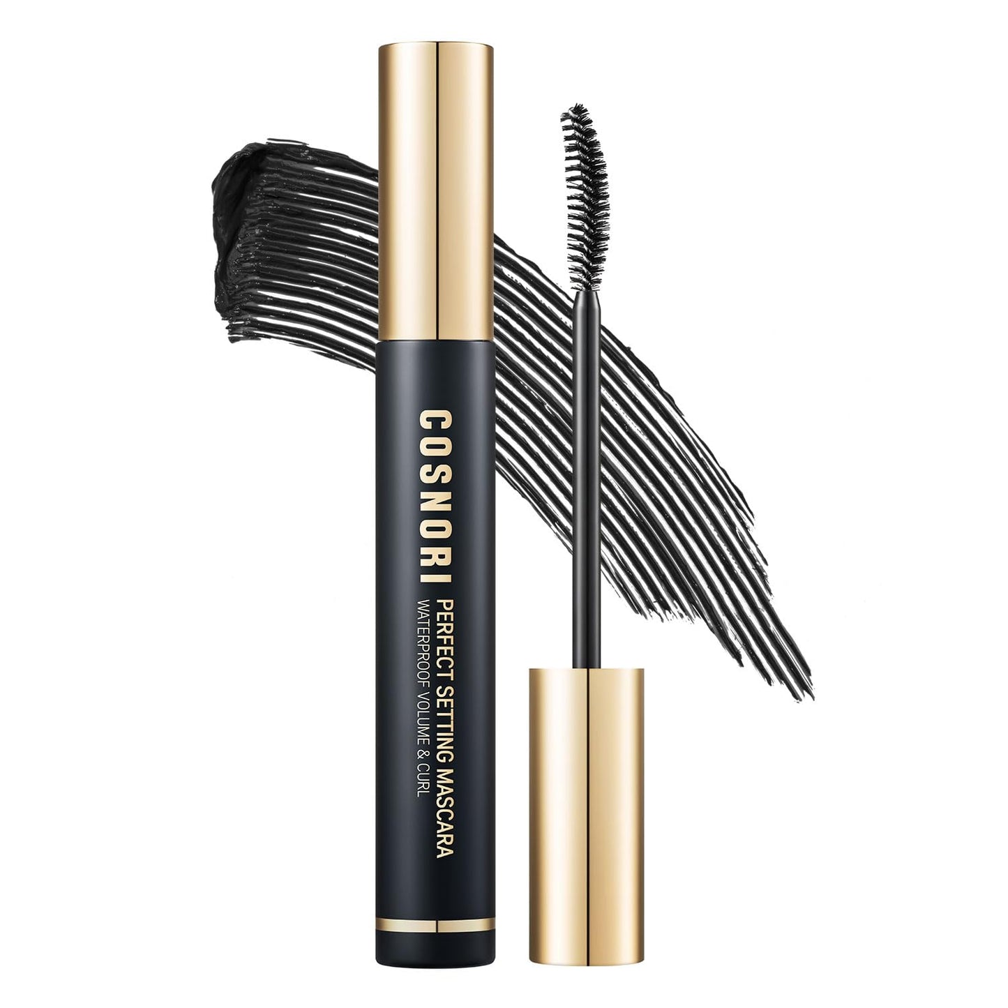 COSNORI Perfect Setting Waterproof Mascara Volume & Curl - Volumizing Mascara Black - Thicker, Voluminous Eyelashes - Waterproof