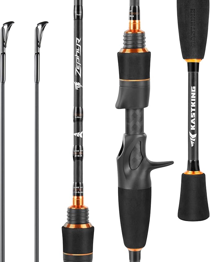 KastKing Zephyr Finesse Fishing Rods – BFS Baitcasting & Spinning Rods, IM6 Graphite, Extra Twin-Tip, 2pc & 3pc Travel Des...