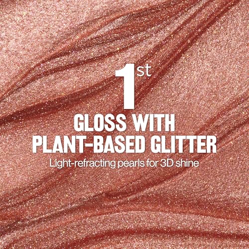 REVLON Super Lustrous Glimmer Gloss, Non-Sticky Lip Gloss, High-Shine Finish, Plant-Based Glitter, 003 Lavender Lust, 0.13...