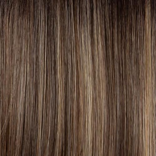 Hairuwear Kim Kimble Jordan Shoulder-Length Layered Lob Cut Wig With Beachy Texture, Average Cap, MC11SS Butter Pecan
