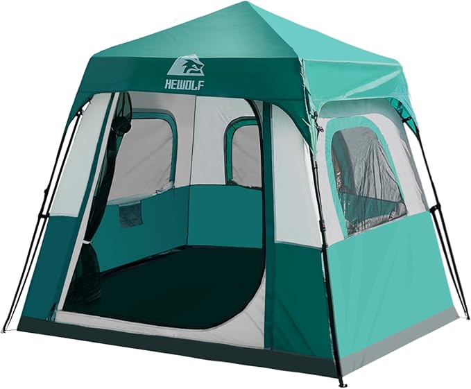 Hewolf 3-4 Person Tents for Camping, Waterproof Easy Pop Up Instant Tent Sets Up in 60 Seconds for Family Outdoor Hiking &...