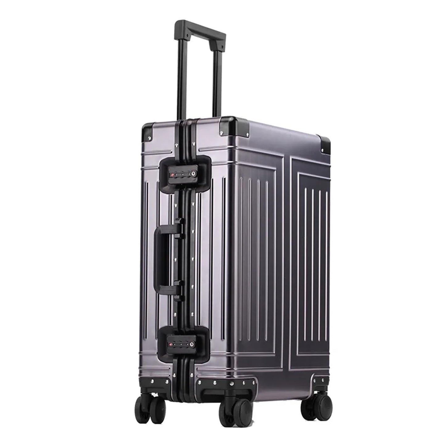 MUdson Trunk All Aluminum-Magnesium Alloy Travel Suitcase On Wheels Size Wheeled Travel Suitcase Mens Rolling Luggage Case Durable (Color : Iron Grey, Size : 20 inch)