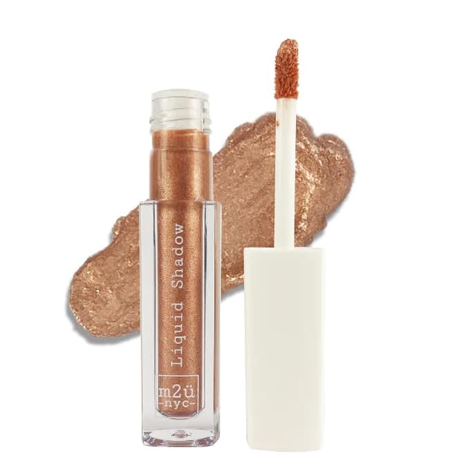 M2U NYC (Rose Gold Liquid Eyeshadow – Quick Drying Liquid Eye Shadow with One Swipe Pigment Coverage – Long Lasting, Buildable & Blendable Crease Proof Formula – Shimmer Finish