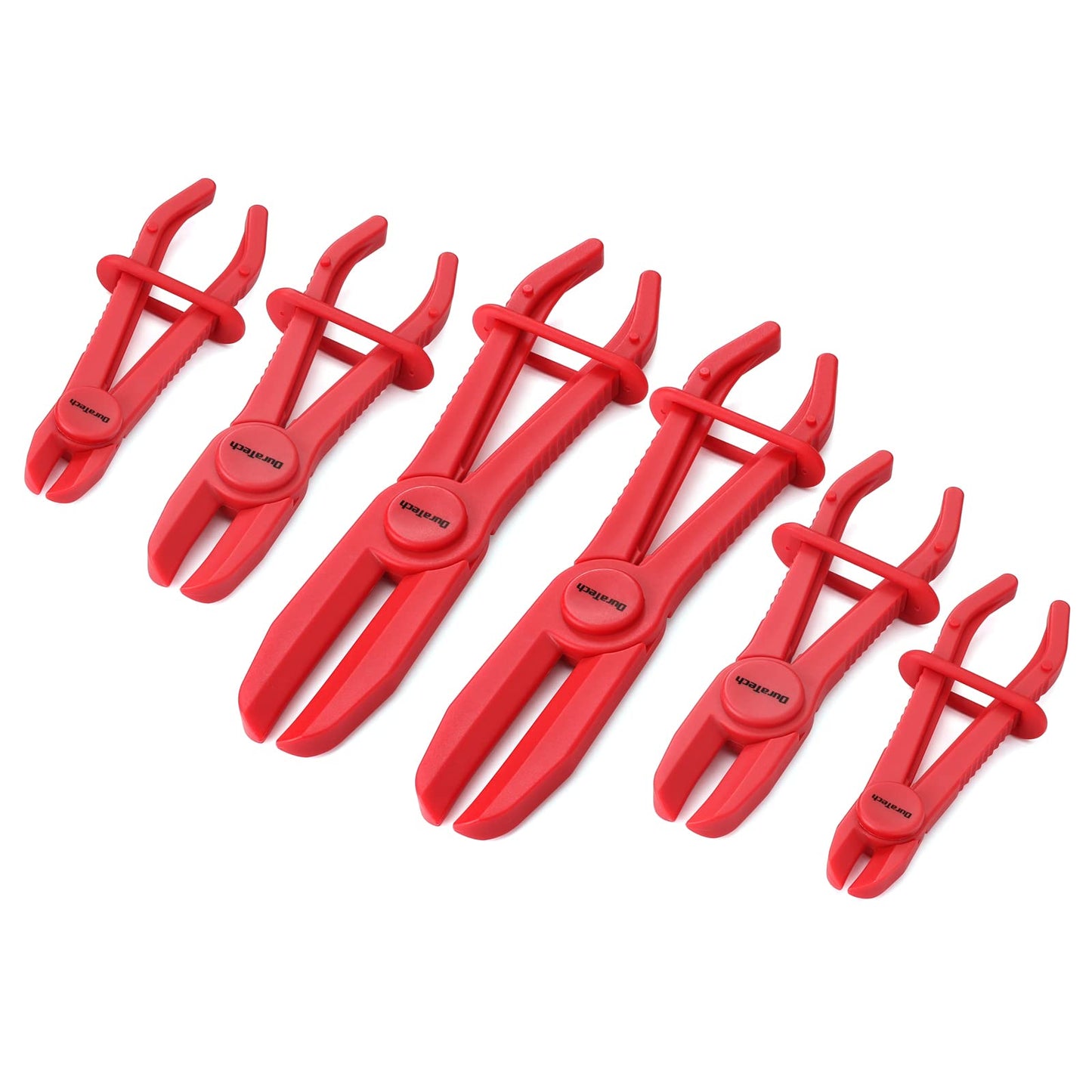 DURATECH 6-Piece Hose Clamp Set, Pinch Clamp Pliers for Flexible Hoses, Fuel, Gas, Brake & Radiator Lines