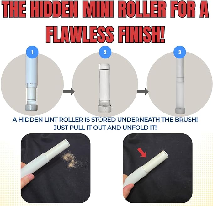 SufurLint 4 in 1 Multi - Pet Hair Lint roller Brush - Lint Remover tool - Cat Dog Hair Removal, Furniture, Carpet rake, rug, Clothes, Car Seat cleaning - fur Remover cleaner, mini rollers, magic brush
