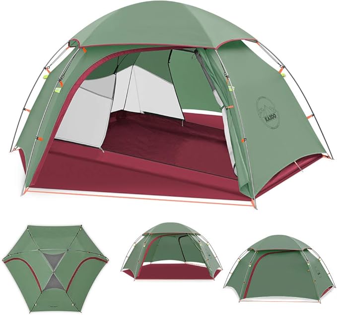 KAZOO Waterproof Backpacking Tent Ultralight 1/2 Person Lightweight Camping Tents 1/2 People Hiking Tents Aluminum Frame D...