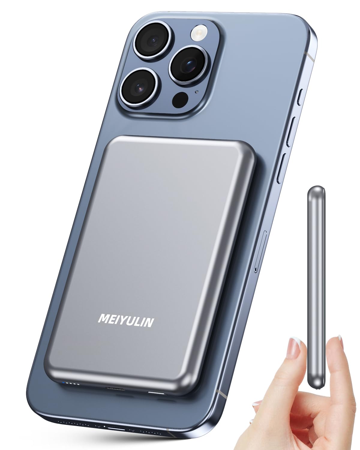 5,000mAh Magnetic Wireless Power Bank for iPhone, Portable Charger for Magsafe Battery Pack Compatible with iPhone 16 Pro Max/16 Pro/16/15/14/13/12 Series