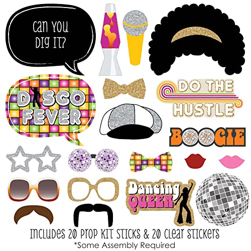 Big Dot of Happiness 70s Disco Party Photo Props Kit - 20 Premium Retro-Style Props, Funky Photo Booth Accessories, 1970s ...