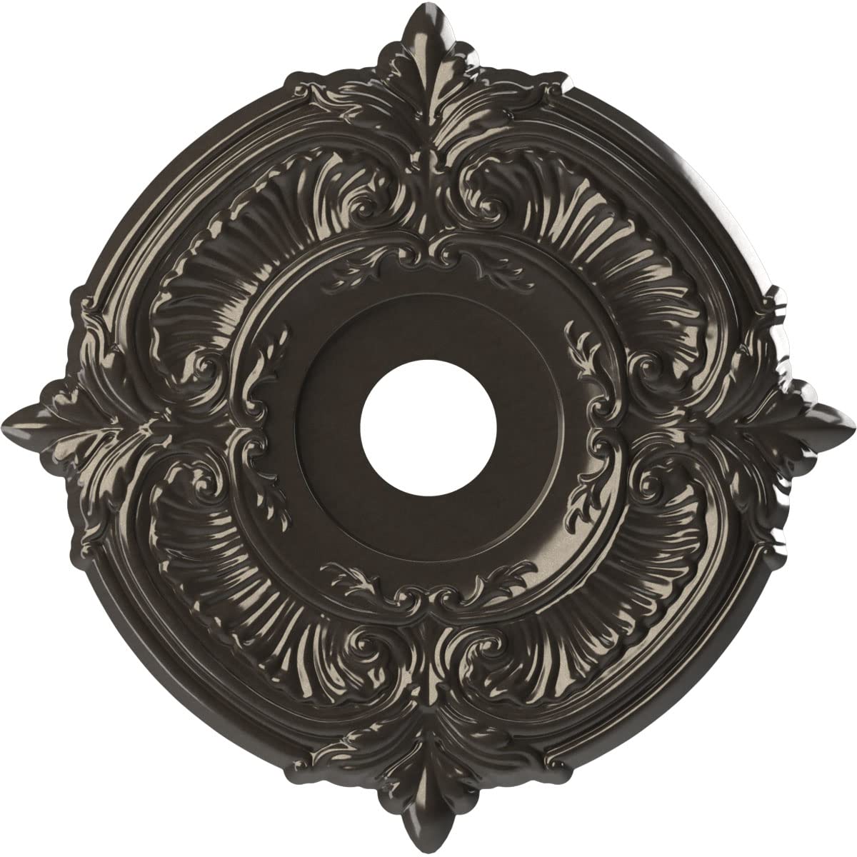 Ekena Millwork Cmp19Atcch Attica Thermoformed Pvc Ceiling Medallion (Fits Canopies Up To 6 3/4), 19Od X 3 1/2Id X 1P, Metallic C