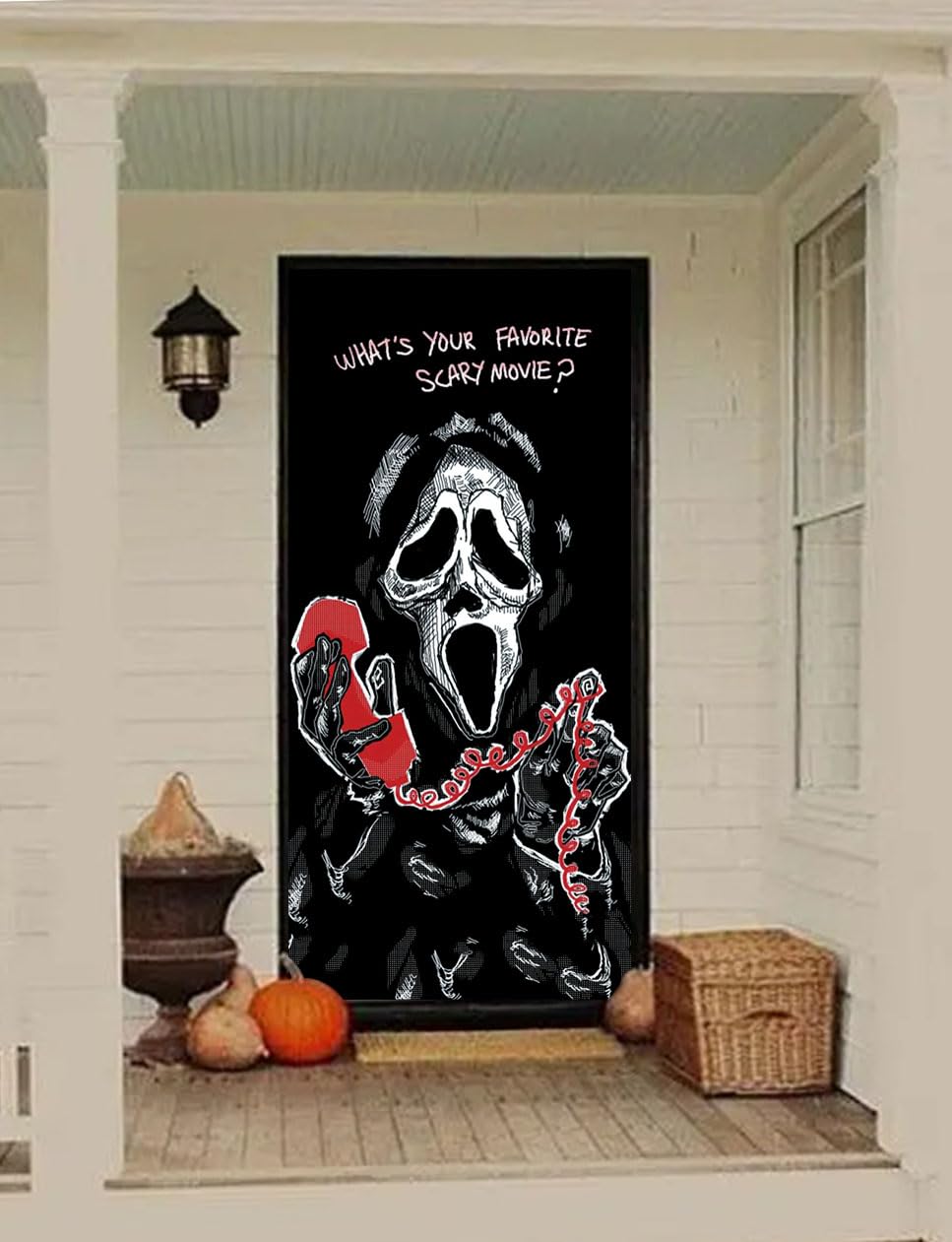 Scary Movie Character Door Cover - 6.6 x 3 ft, Perfect for Halloween Parties & Horror Birthdays