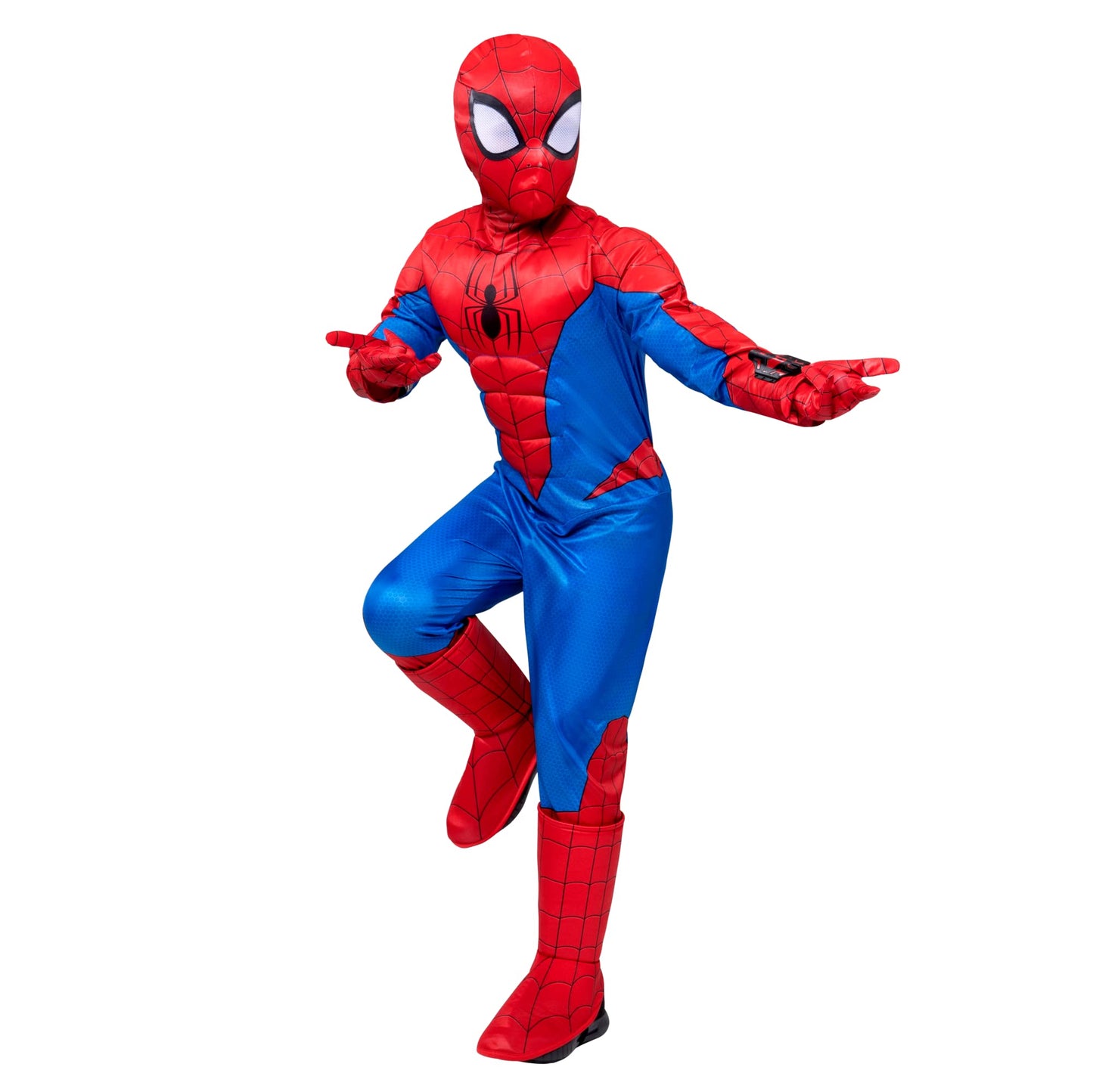 Marvel Spider-Man Official Youth Halloween Costume - Padded Jumpsuit with Gloves and Detachable Mask (XS) Multi