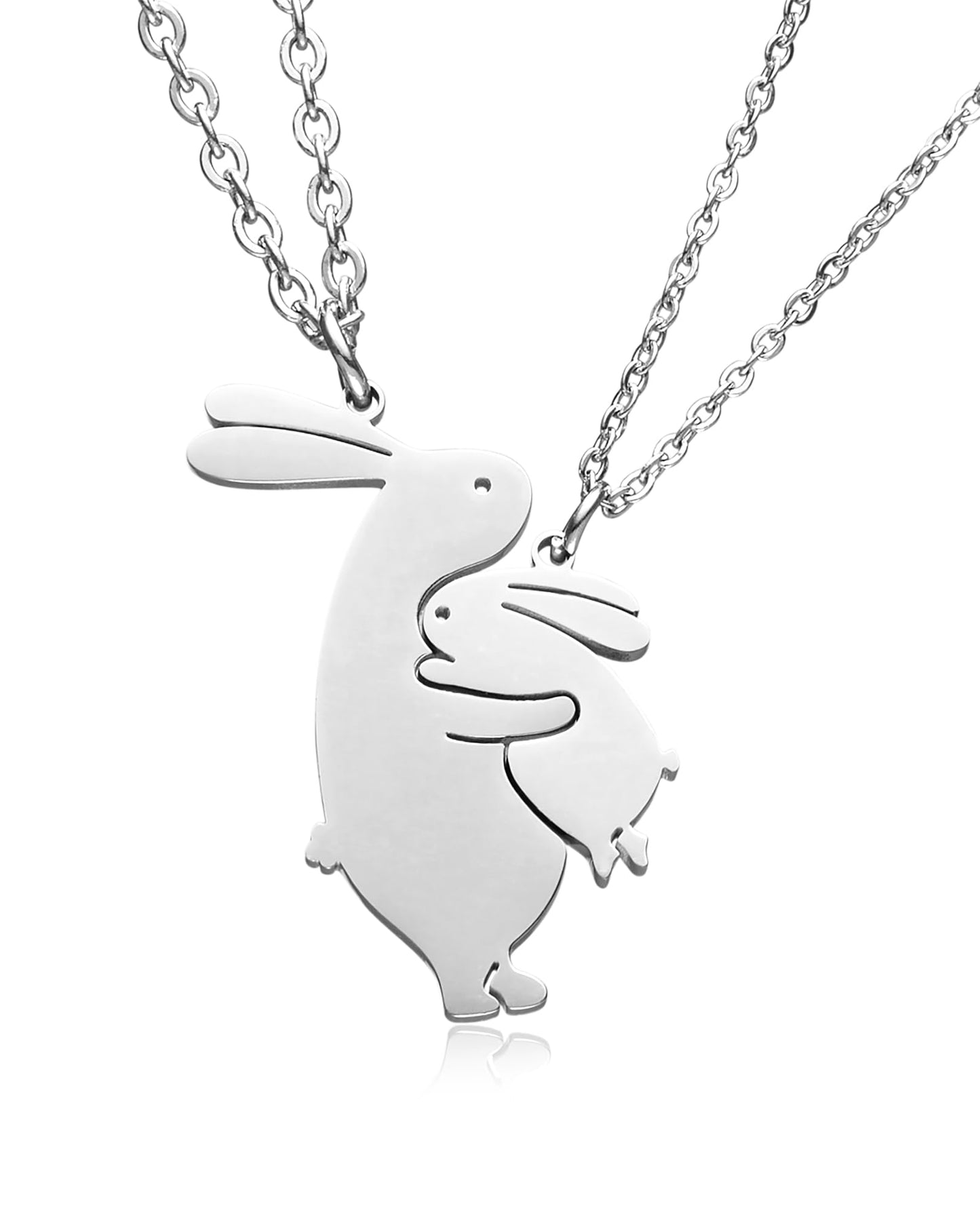 HOFOYA Rabbit Matching Mom and Daughter Necklace 2 - Grandma and Teen Granddaughter Necklace Set 2 Cute Cartoon Bunny Family Lov