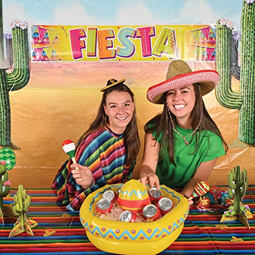 Beistle Inflatable Sombrero Drink Cooler, 12' x 18', Holds Approx. 10 Cans - Inflatable Cooler for Parties, Drink Containe...