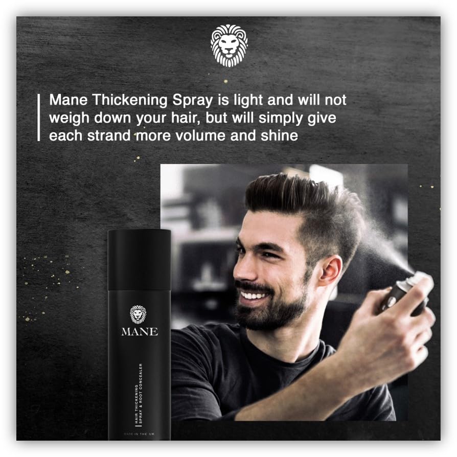 Hair Thickening Fiber Spray by Mane (100ml, Light Brown)