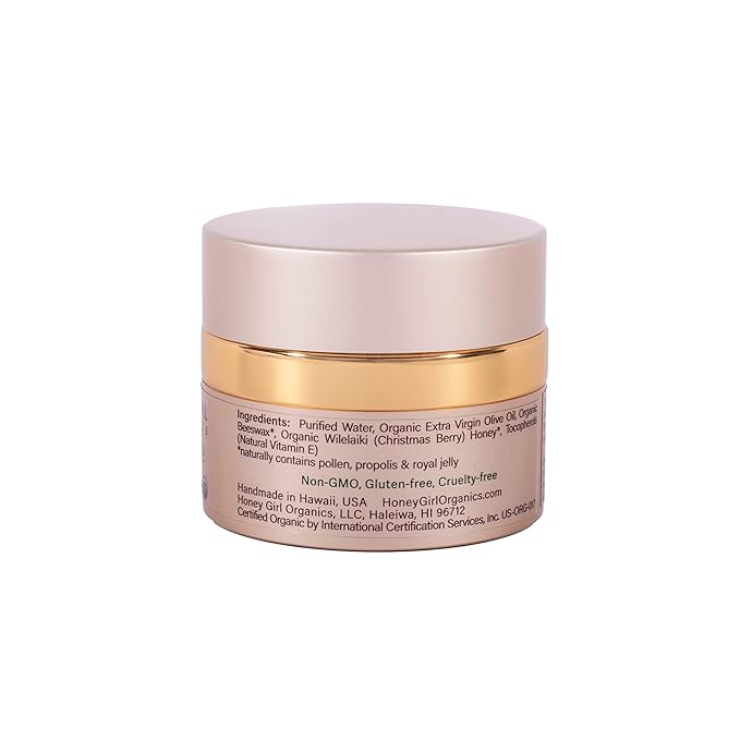 Honey Girl Organics Night Creme Extra Sensitive, Honey based Skin Care for Sensitive Skin, USDA Certified Organic Face Moisturizer, All In One: Face, Eye, Neck Cream, Made in Hawaii (1.75oz)