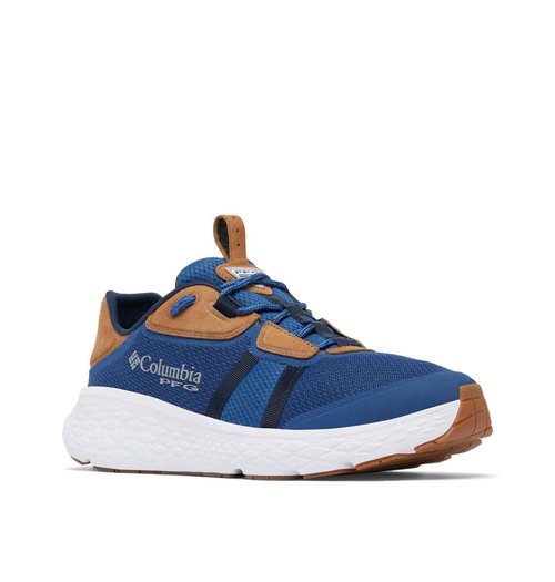 Columbia Mens PFG Castback TC Slip On Boat Shoe, Carbon/Collegiate Navy, 8.5