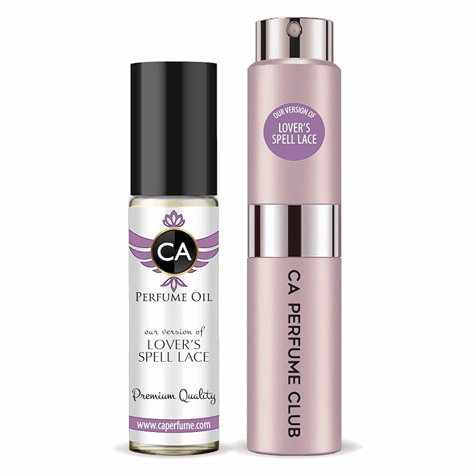 CA Perfume Duo Impression of Lover’s Spell Lace For Women Perfume Layering Set Long Lasting Travel Size EDP + Body Oil Roll-On Bottle 0.27 Fl Oz+0.33 Fl Oz