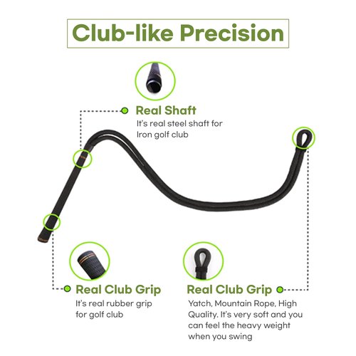 JYC Fitters Golf Swing Training Aid - Premium Rope Trainer Equipment (RopeSwing)