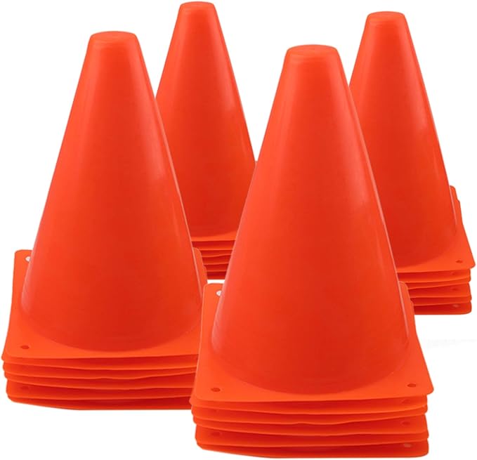Mirepty 7 Inch Plastic Traffic Cones Sport Training Agility Marker Cone for Soccer, Skating, Football, Basketball, Indoor ...