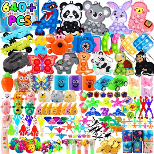 Kiss Monkey 640 PCS Prize Treasure Box Toys for Classroom, Party Favors for Kids 8-12, Fidget Toys Bulk, Goodie Bags Stuff...