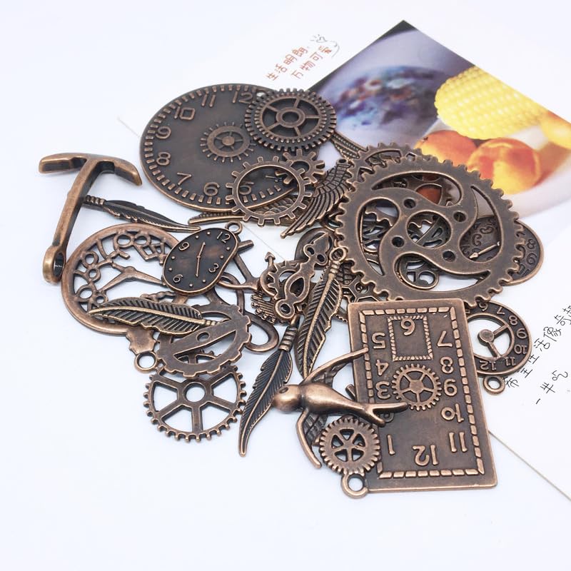 DAHI Steampunk Gears Metal Wristwatch Gear Charms Vintage Steampunk Gears Pendant Charms Gears Steampunk Pendant Metal for...