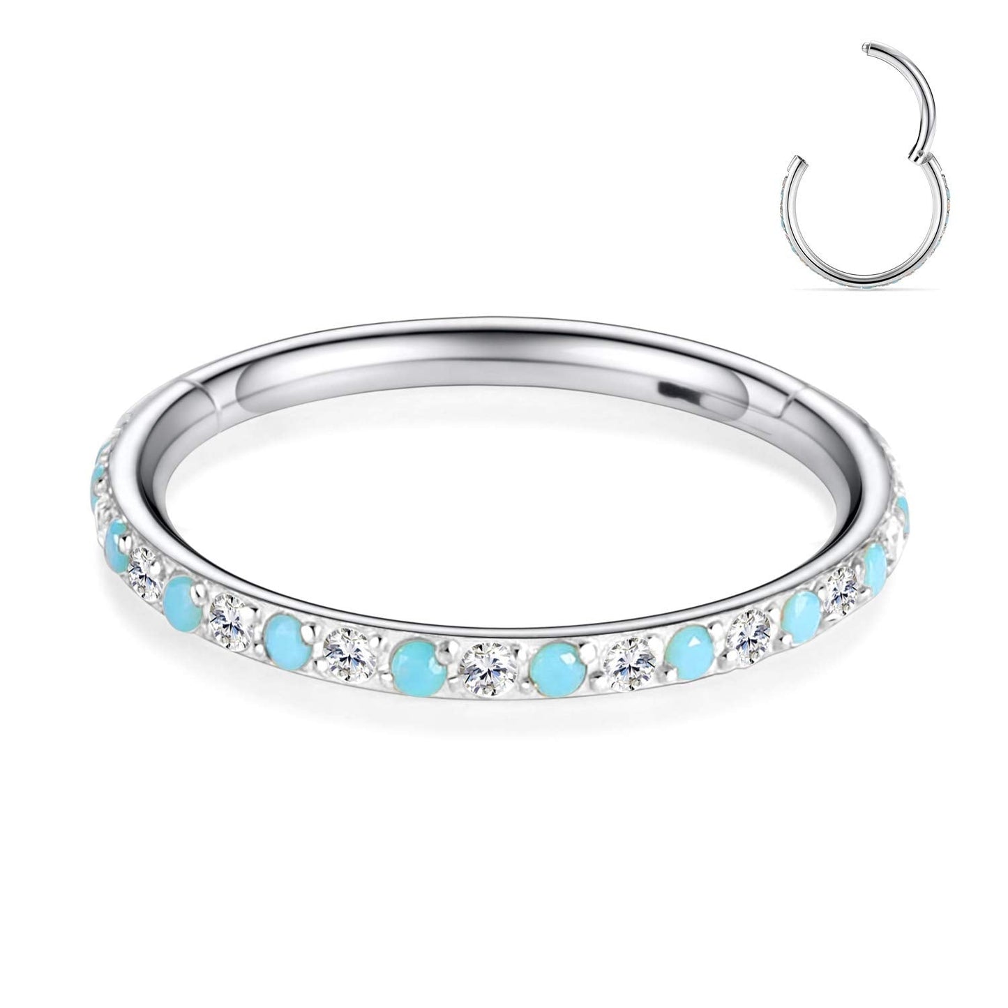 FUNLMO 16G Septum Jewelry 6mm Nose Septum Ring Cartilage Helix Tragus Earring Helix Piercing Jewelry Nose Ring Hoop Septum Click