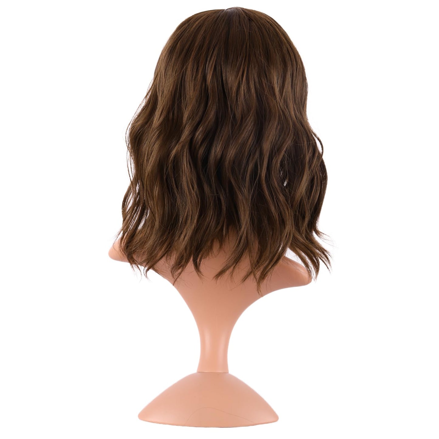 MapofBeauty 14 Inch/35 cm Bob Wavy Short Curly Body Wave Cosplay Anime Synthetic Hair Party Wig (Brown)