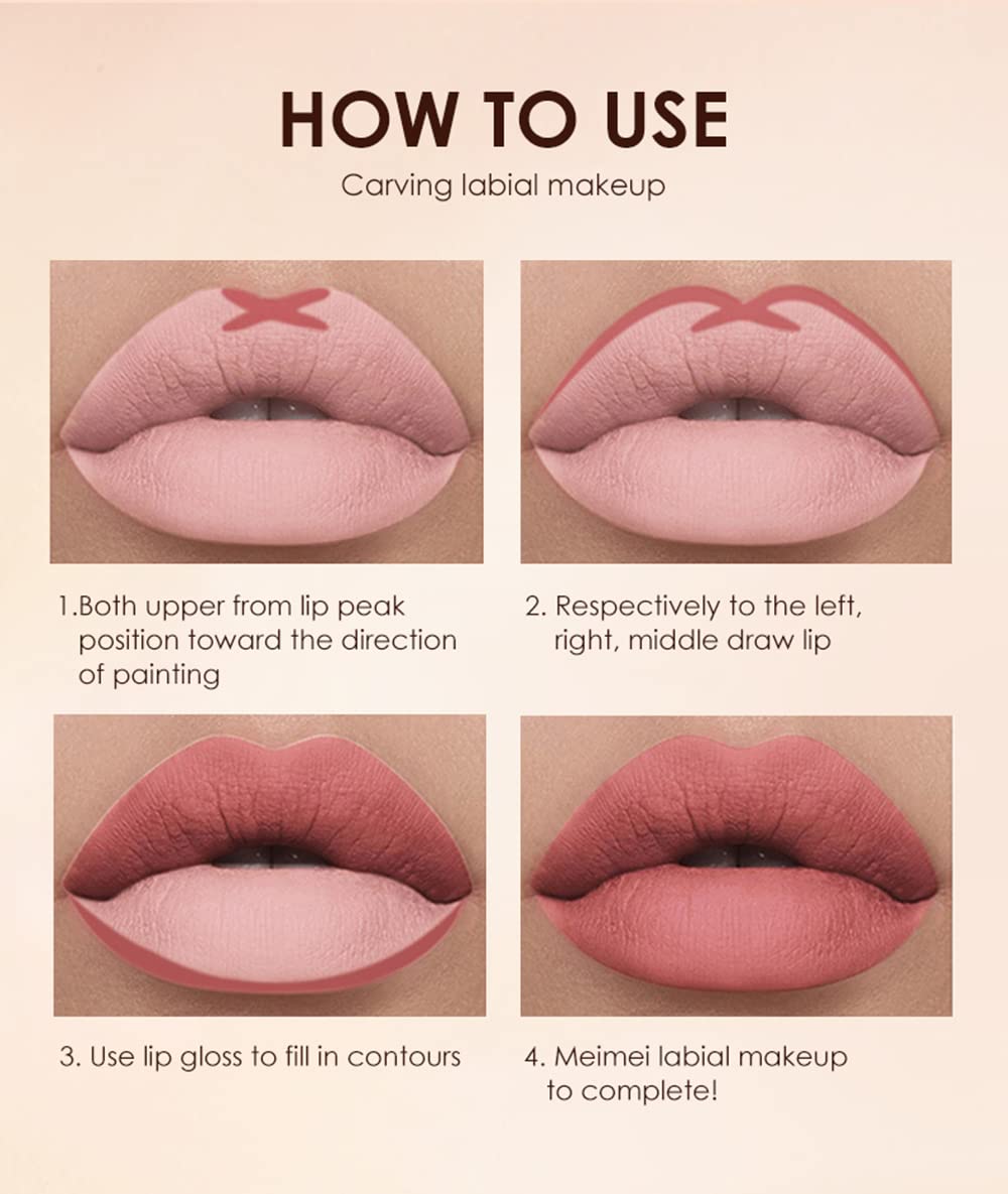 URQT 12pcs Lip Liner and Lipstick Set, 6 Velvety Matte Liquid Lipsticks + 6 Matching Smooth Lip Liner One Step Lips Long Lasting