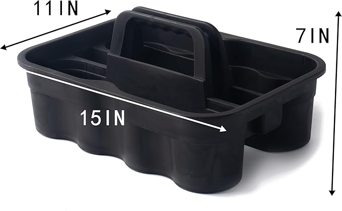 Matthew 3 Pack Large Plastic Tote Tool & Deluxe Supply Cleaning Caddy w/Handle Portable Shower Basket Storage Caddy for Cleaning,Take-Out Drink,Bathrooms - Black&Gray&White