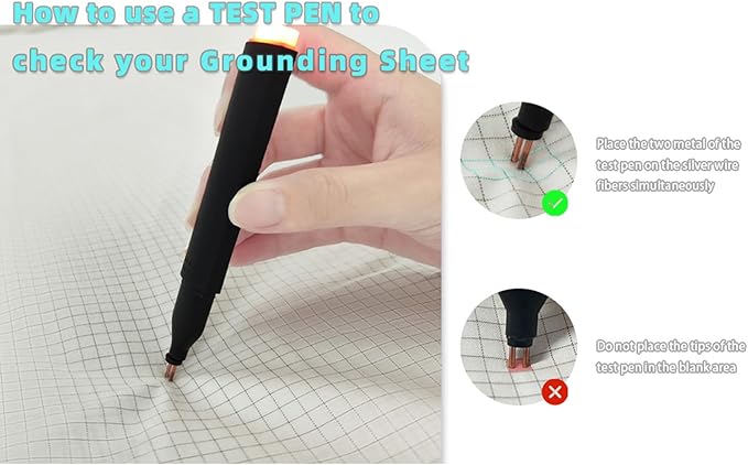 EMIKITS Grounding Sheets 27"x105" Fits All Mattress Sizes, Upgraded 10% Conductive Silver Fiber, 90% Organic Cotton for Improved Sleep, Square Grid White Grounded Half Flat Sheet