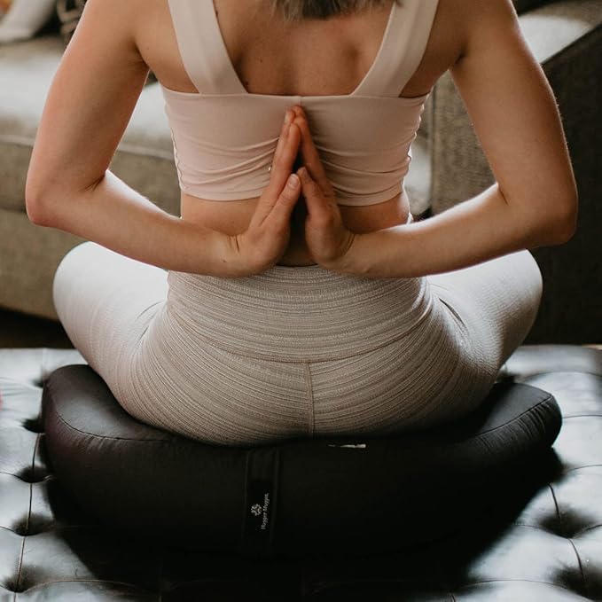 Hugger Mugger V-Shaped Meditation Cushion - Provides Support in Cross-Legged Sitting, Promotes Healthy Posture, Handmade in The USA