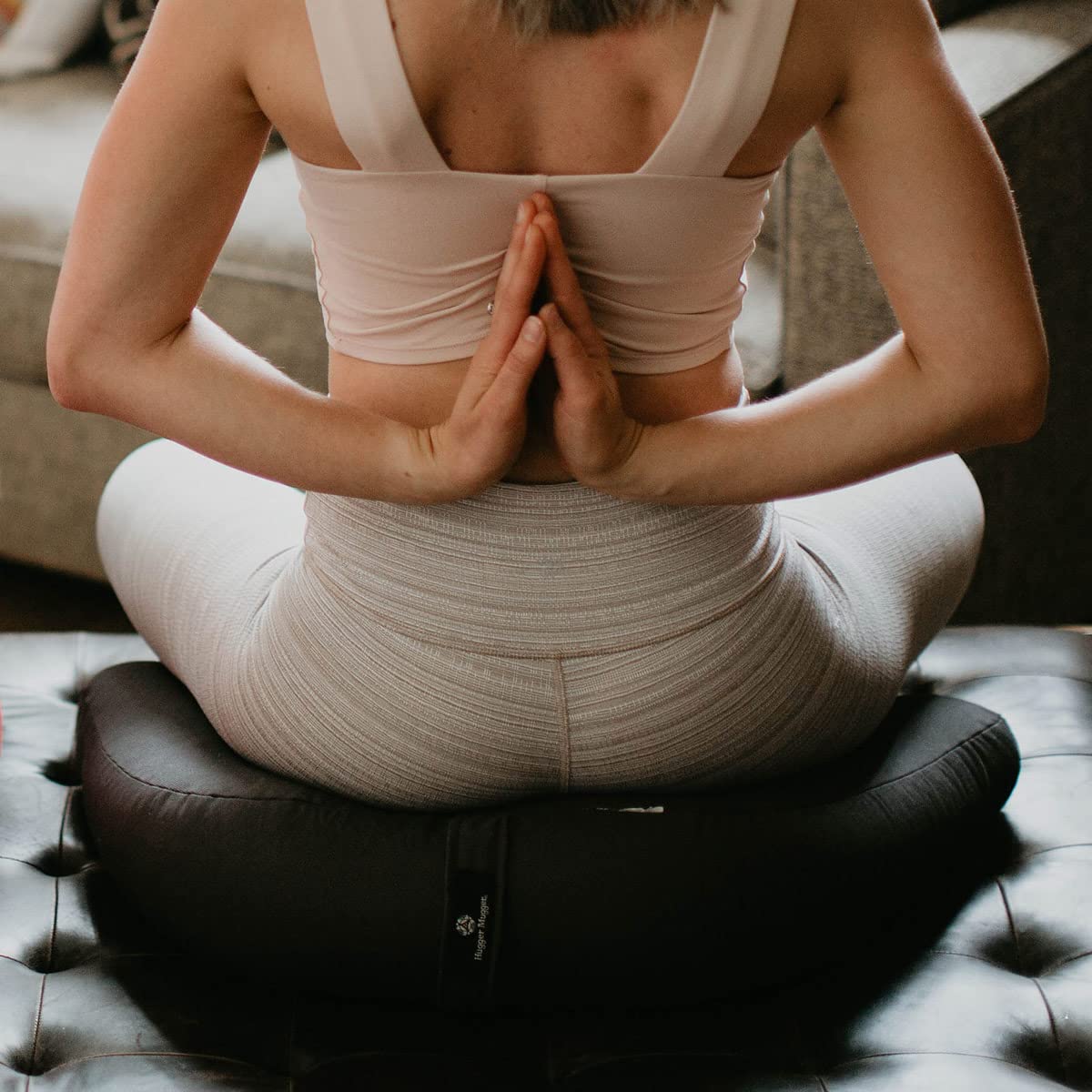 Hugger Mugger V-Shaped Meditation Cushion - Aqua - Provides Support in Cross-Legged Sitting, Promotes Healthy Posture, Handmade in the USA