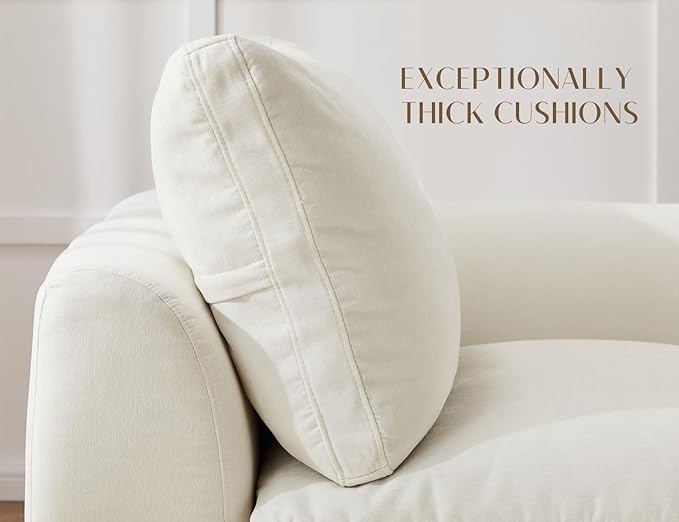 ohllob 78.9" Loveseat Sofa, Cloud Boneless Couches for Living Room, Modern Modular Sectional Sofa, Oversized, Warm White