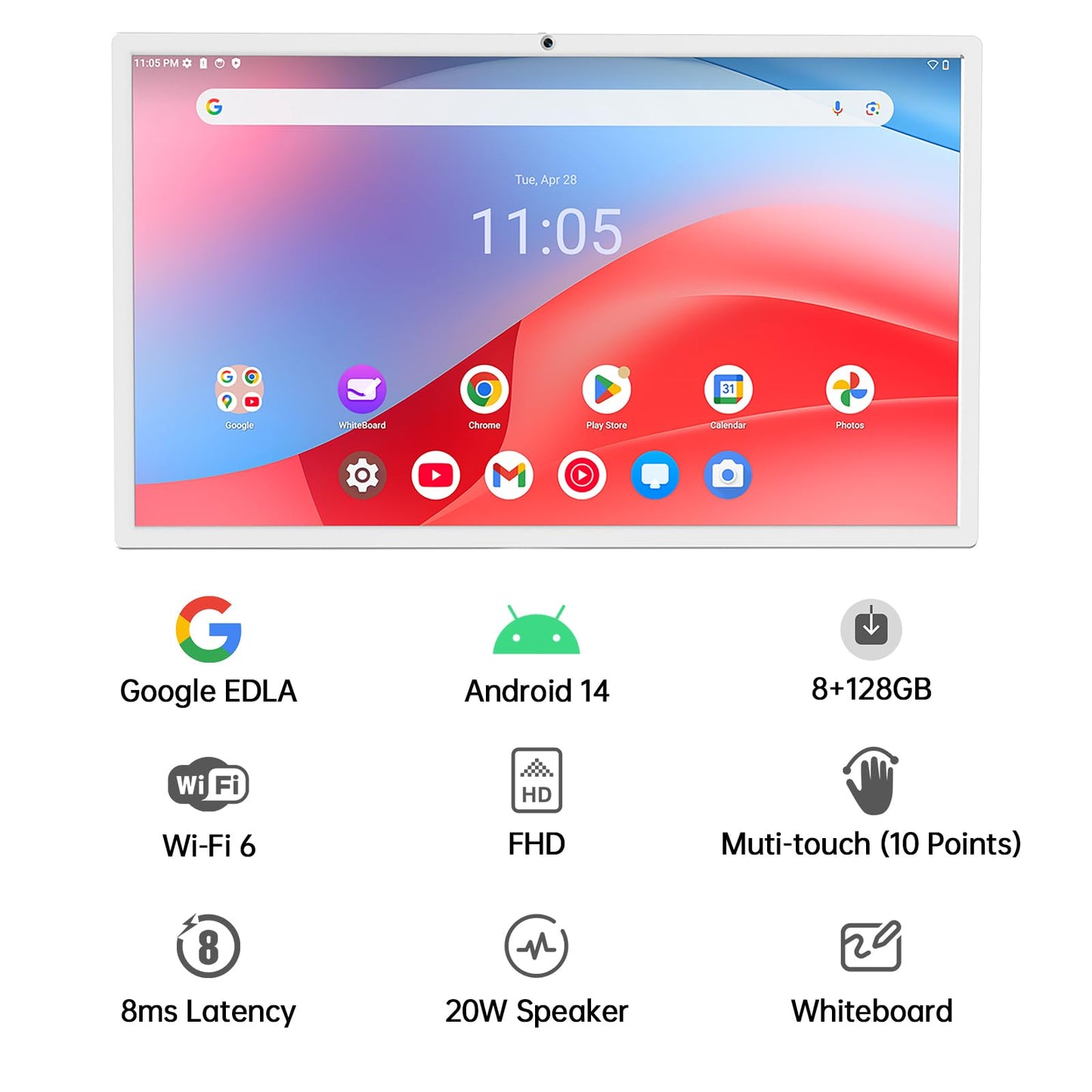 HORION Smart Portable TV,27 Inch FHD Portable Touch Screen Monitor with 8MP Camera, 8GB+128GB, Android 14, Google EDLA-Certified,Built-in Speaker, Tilt/Height/Swivel/Pivot Stand,Built-in Battery