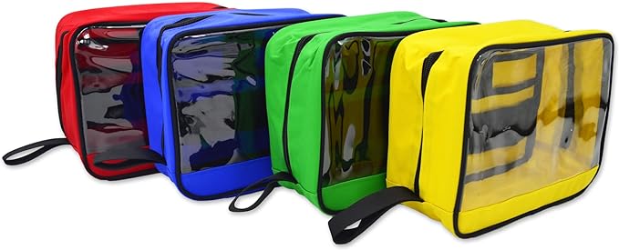 Lightning X Products Premium Color Coded Organizer First Aid Kit Accessory Pouches - Extra Large - Zippered Bag With Trans...