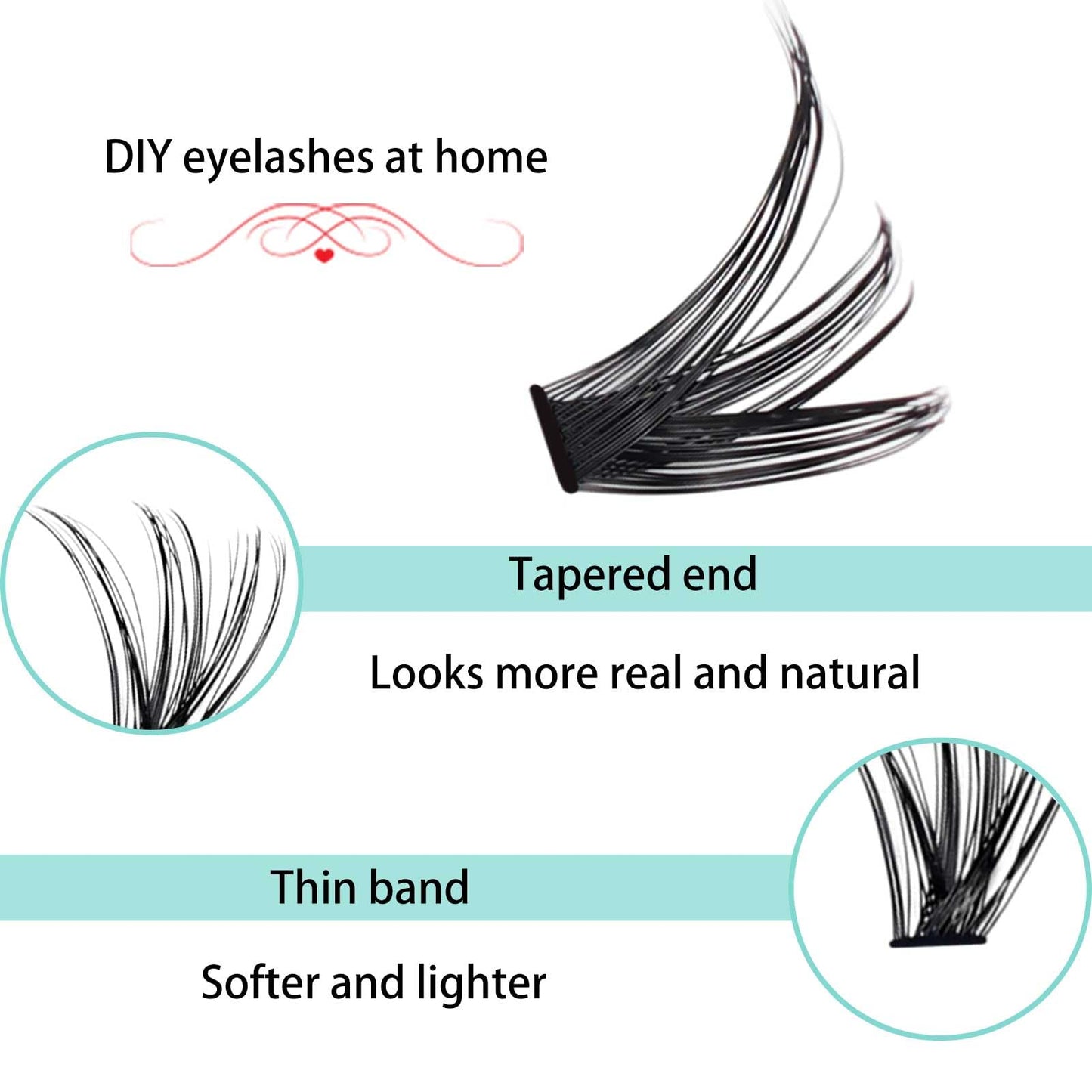 Lash Clusters Extensions 60D Individual Lashes 14-18mm Mixed Long Natural Look DIY Eyelash Extension Supplies D Curl Individual