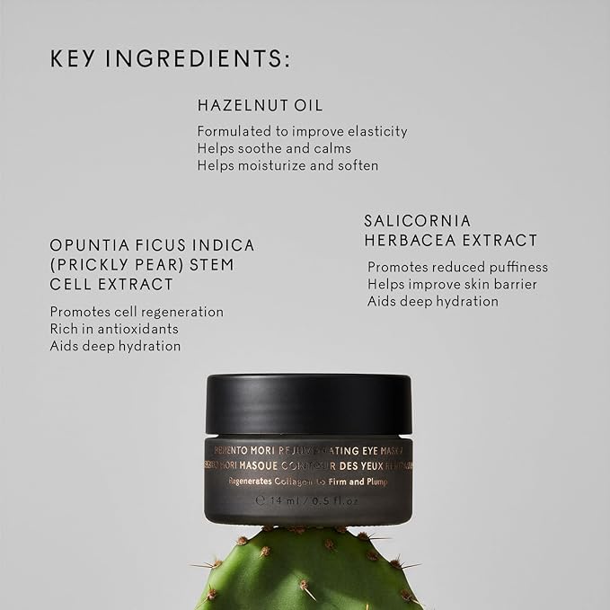 The Untamed Memento Mori Rejuvenating Eye Mask 0.5 fl oz – Hydrating Eye Cream with Bell Pepper & Hazelnut Oil – Helps Reduce Dark Circles, Fine Lines & Puffiness – Under Eye Treatment