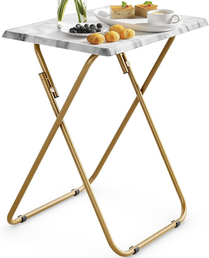 HUANUO Folding TV Tray Table -Stable Tray Table with No Assembly Required, TV Dinner Tray for Eating, Foldable Snack Table...