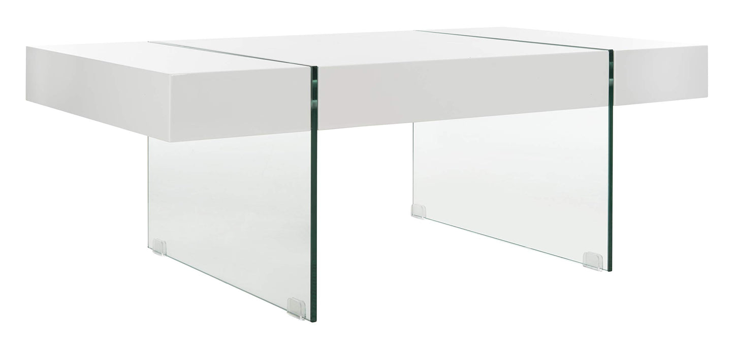 Safavieh Home Jacob White and Glass Leg Coffee Table