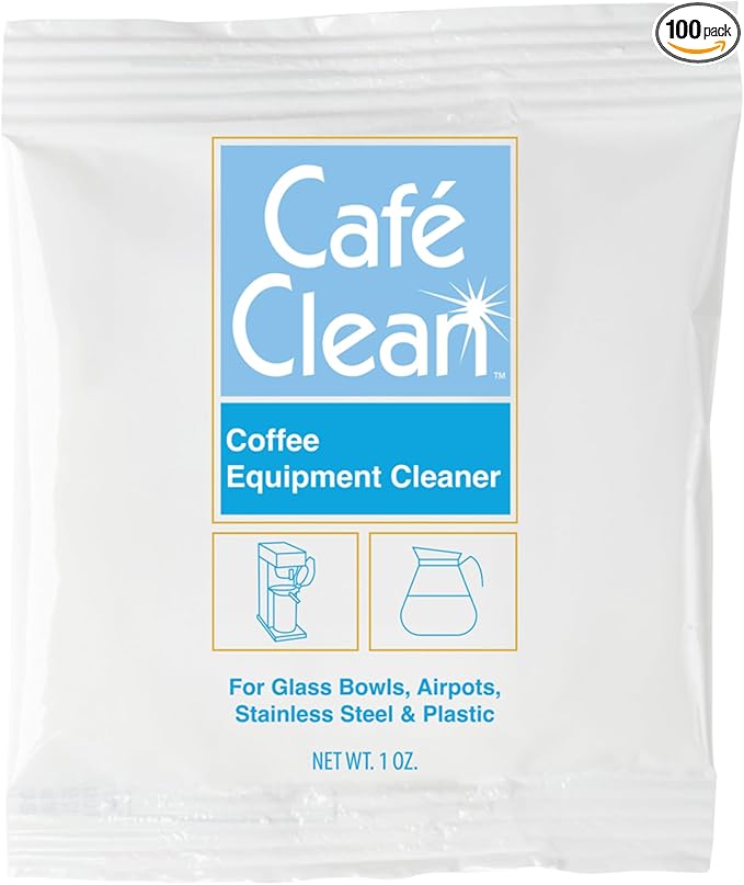 Stera Sheen Coffee Equipment Cleaner, All-Purpose Brewing Equipment, Espresso, Coffee Maker Cleaner, Café Clean Removes Oil, Stain Buildup, from Glass, Plastic & Stainless Steel - 1 Oz. (100 Count)