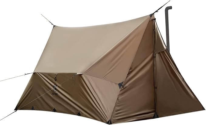 OneTigris ROCDOMUS Hot Tent with Stove Jack, 3000mm Waterproof, Versatile Lightweight Hammock Tent for Camping, Hiking, Ba...