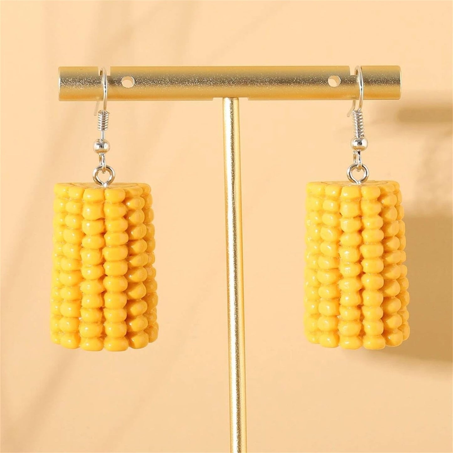 MALOYANVE Corn Earrings for Women 3D Funny Resin Handmade Lightweight Statement Lifelike Food Dangle Drop Earrings Thanksgiving Day Holiday Jewelry Gifts (Long)