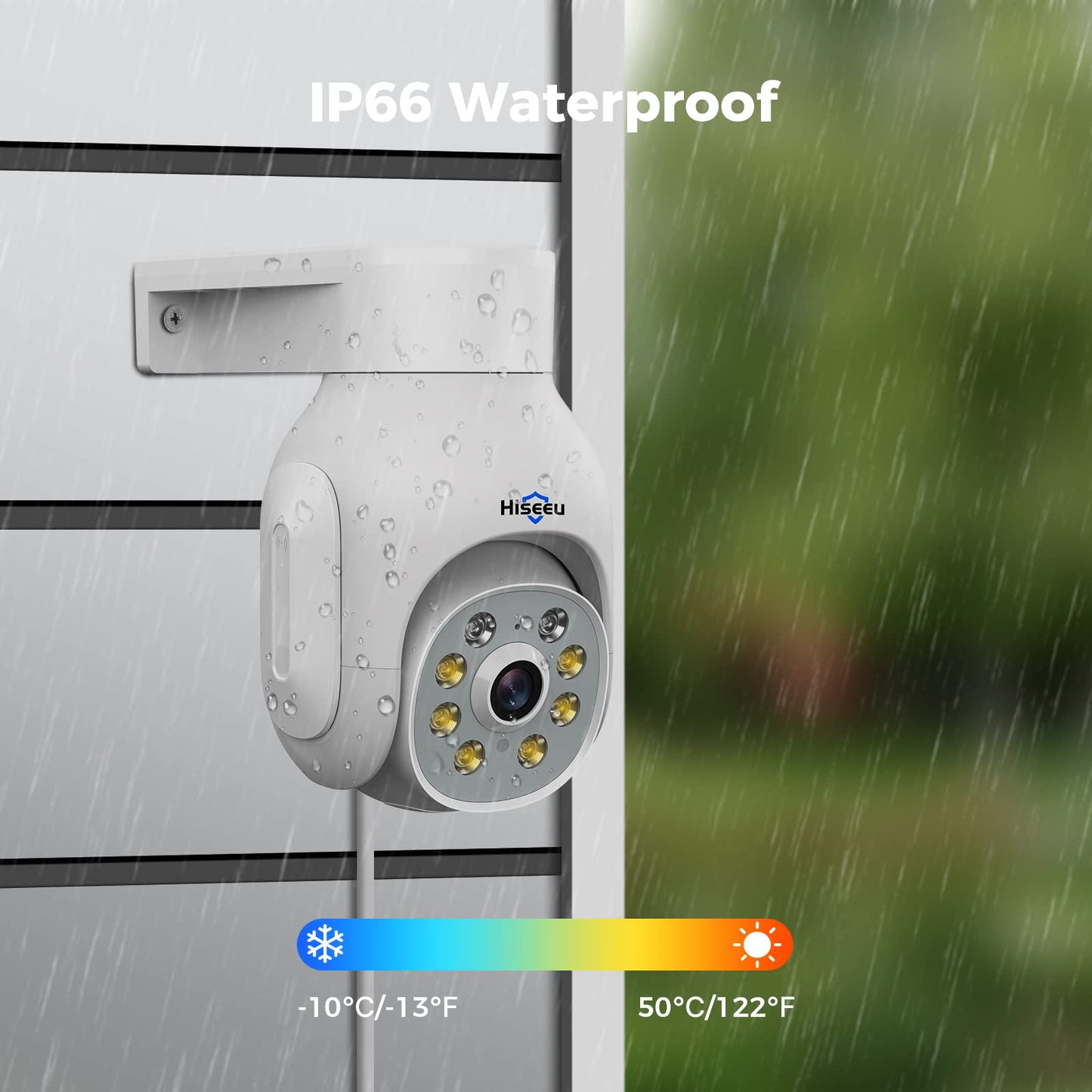 Hiseeu Security Camera Wireless Outdoor, 5Mp Color Night Vision, 2.4&5G Wifi Surveillance Camera Pan/Tilt With Motion Detection/