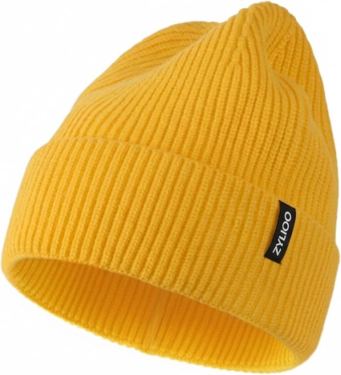 Zylioo Oversize Beanie Hats, XXL Big Size Ribbed Knit Cuffed Winter Hat for Cold Weather, Warm Skull Watch Cap